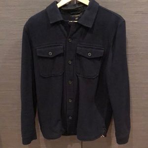 FLEECE LINED NAVY SHIRT JACKET